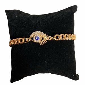 Evil Eye Crystal Colored Gold Fashion Bracel…